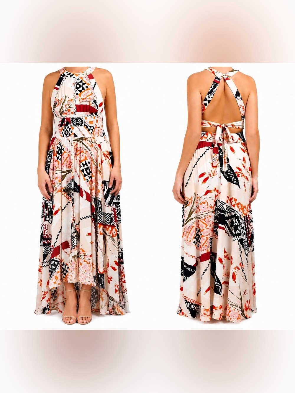 Abel the Label backless halter maxi dress, medium